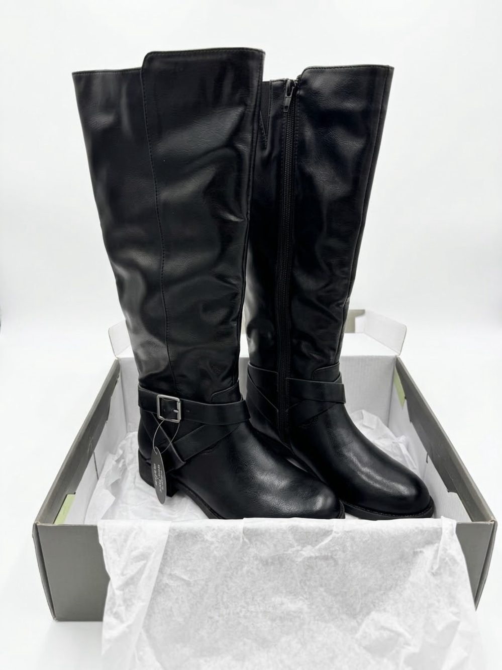 Style & Co. Black Over-the-Knee Buckle Riding Boots
